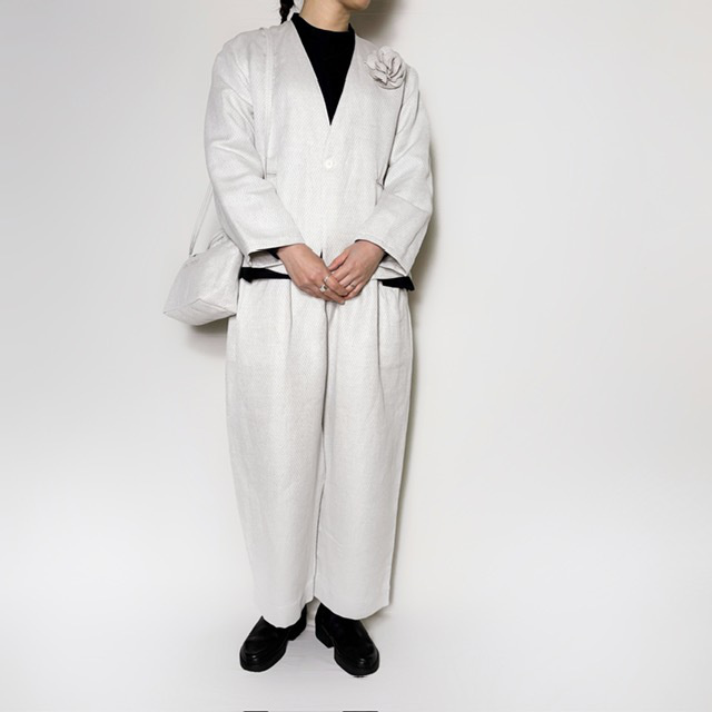 ARTE POVERA セレモニー リネンポリエステル混 コサージュ(ピン仕様)