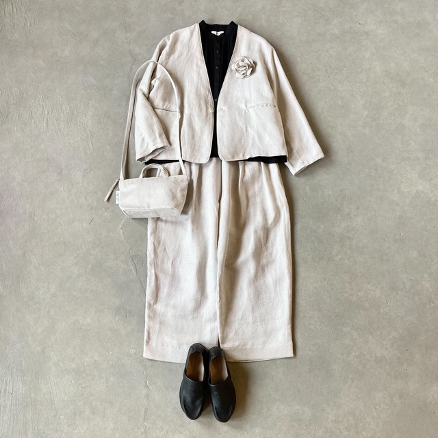 ARTEPOVERA セレモニー リネンポリエステル混 ノーカラージャケット