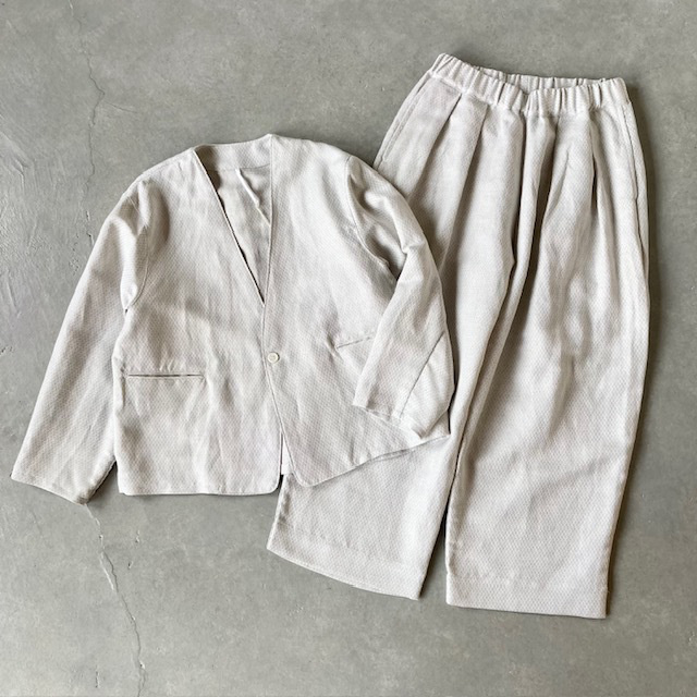 ARTEPOVERA セレモニー リネンポリエステル混 2タックイージーパンツ