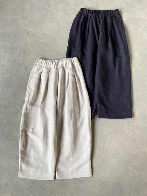 ARTEPOVERA セレモニー リネンポリエステル混 2タックイージーパンツ