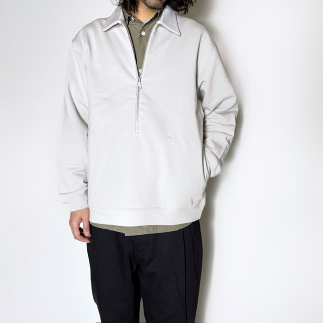 STILL BY HAND フレンチテリーハーフジッププルオーバースウェット