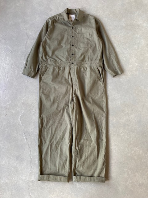 HTS (HARROW TOWN STORES)  COTTON HERRINGBONE WASH  ONE-UP COLLAR OVERALLS