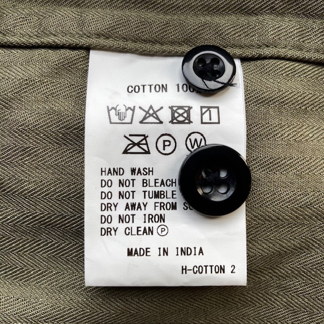 HTS (HARROW TOWN STORES) COTTON HERRINGBONE WASH HOODED PULLOVER SHIRT