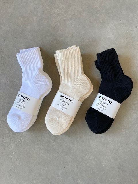 ROTOTO  ORGANIC DAILY  3 PACK MINI CREW SOCKS