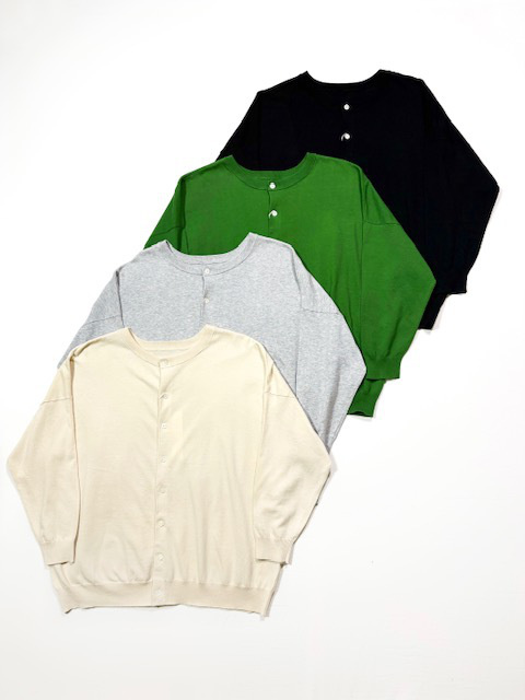 PRIT  ハイツイストコットン18G天竺編み  2wayワイドカーディガン