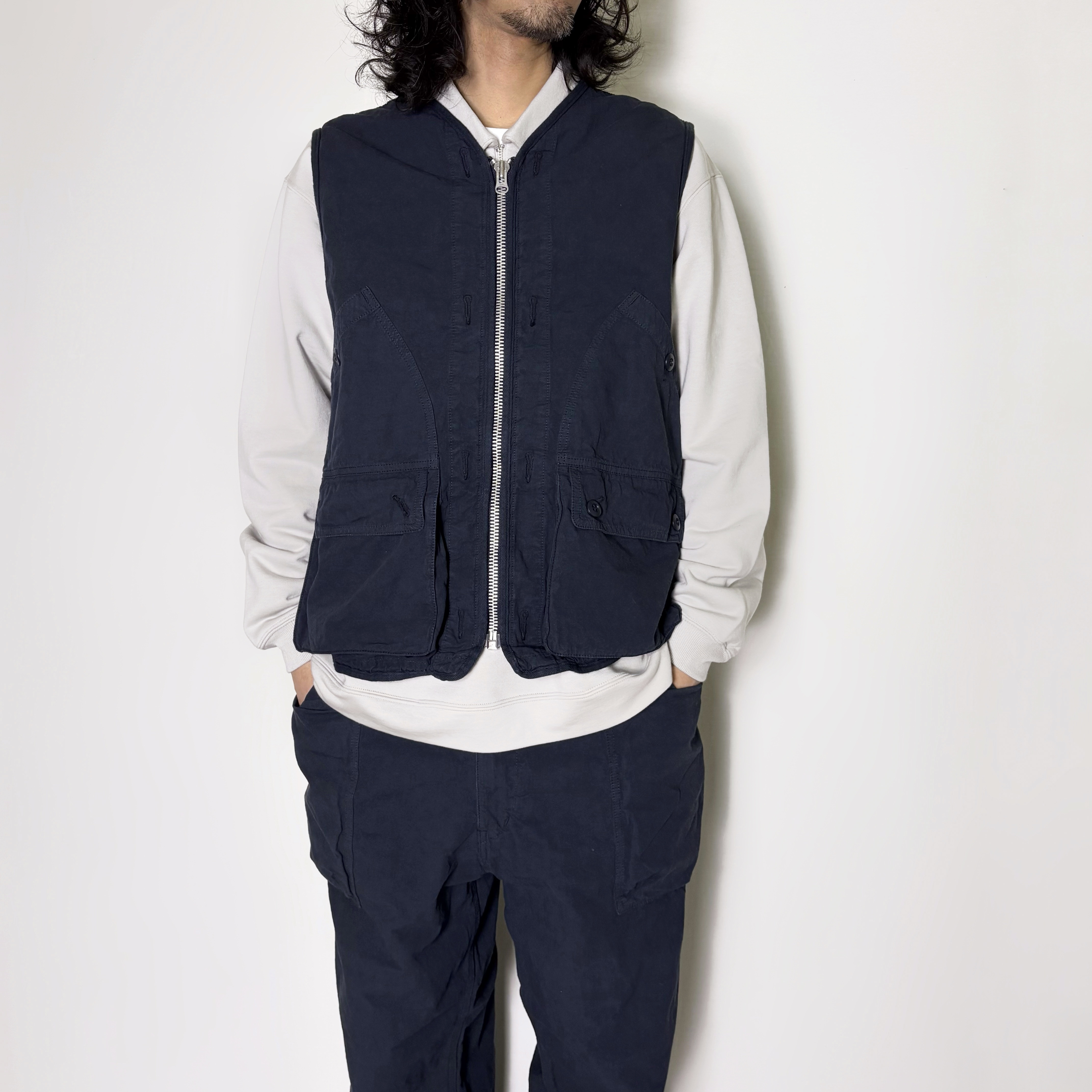 SAGE DE CRET コットンヘンプウェザー ロングワークベスト