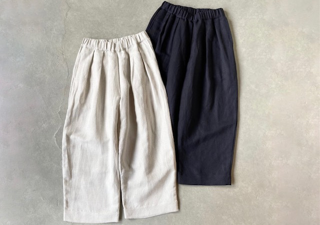 ARTEPOVERA セレモニー リネンポリエステル混 2タックイージーパンツ