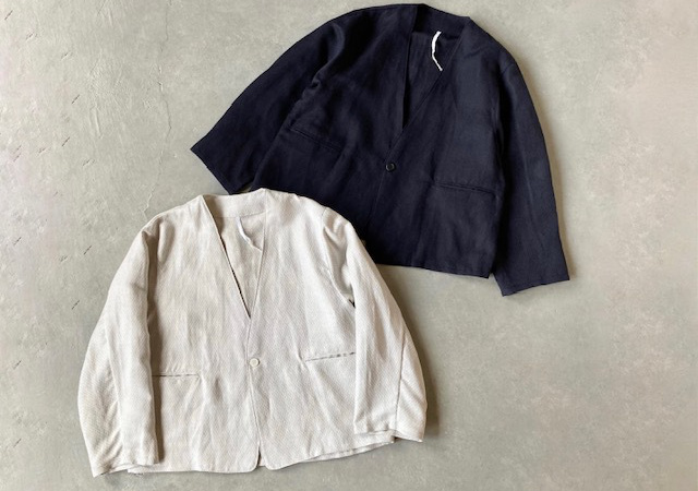 ARTEPOVERA セレモニー リネンポリエステル混 ノーカラージャケット