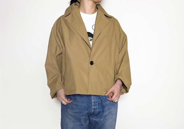 JOHNBULL ピーチツイルライト トレンチショートコート